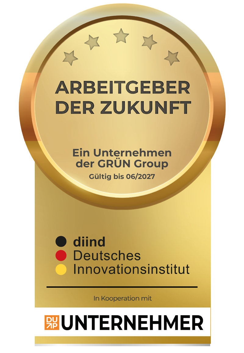 Auszeichnung „Arbeitgeber der Zukunft“ der GRÜN Unternehmensgruppe