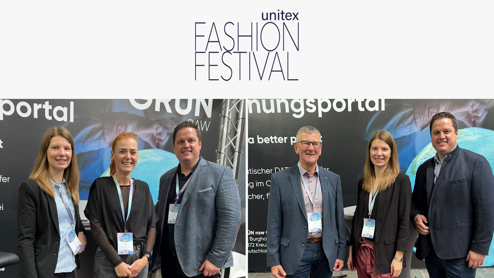 Jessica Krämer und Jochen Huppertz im Gespräch mit Lisa Haikalis und Georg Schmitz auf dem unitex FashionFestival 2025