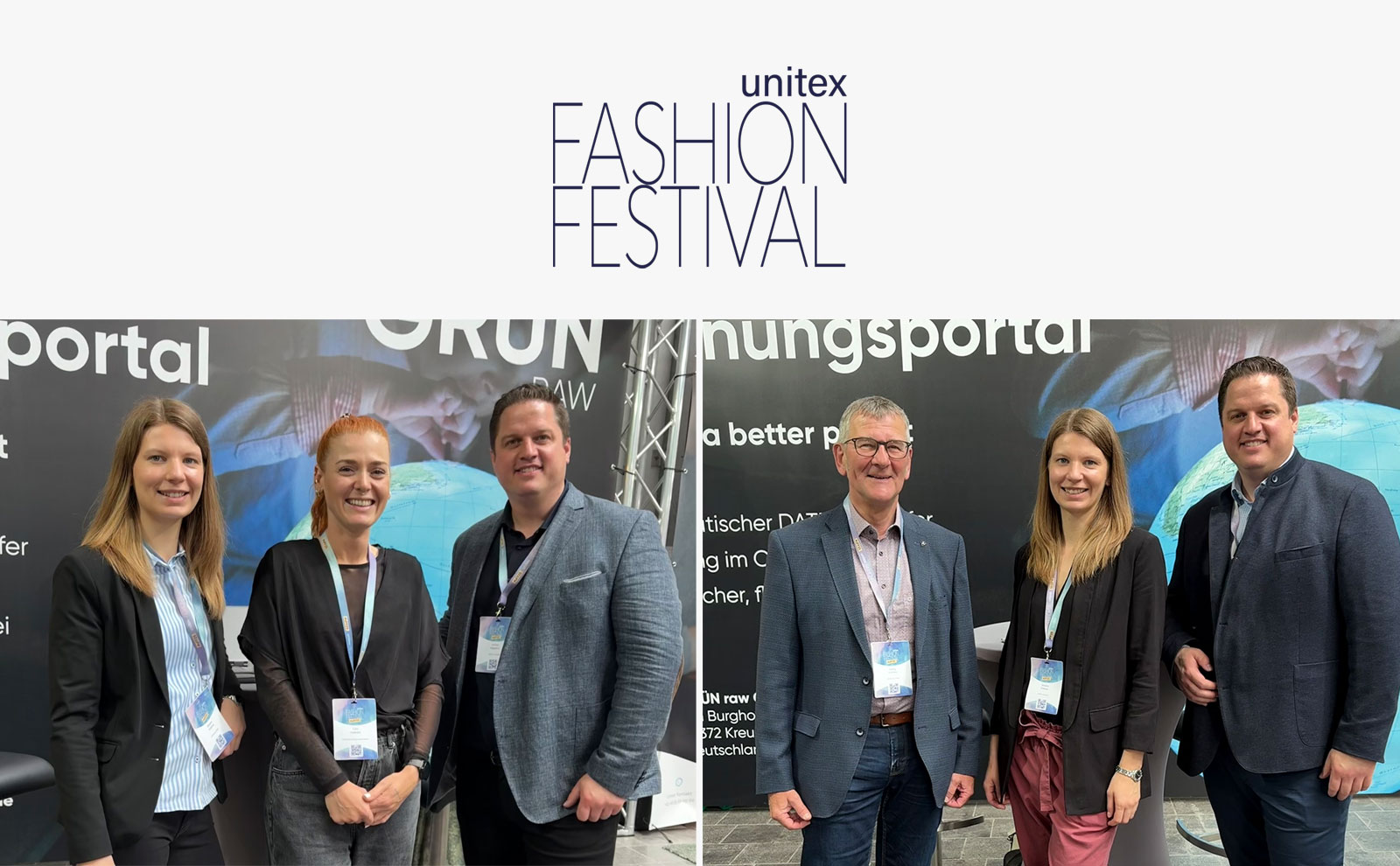 Jessica Krämer und Jochen Huppertz im Gespräch mit Lisa Haikalis und Georg Schmitz auf dem unitex FashionFestival 2025